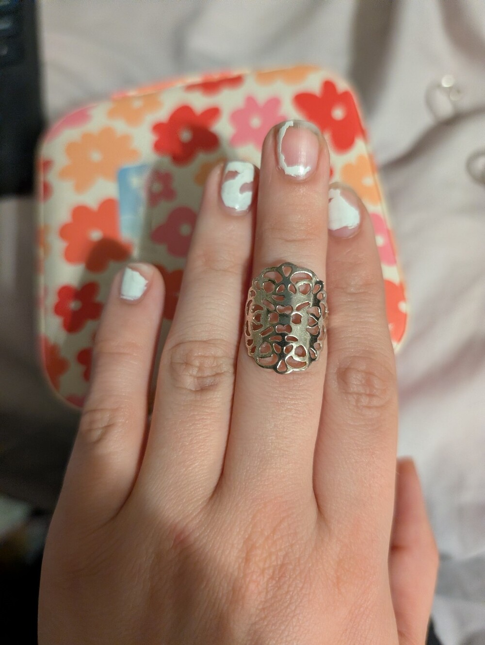 Delicate Floral Filigree Gold Ring